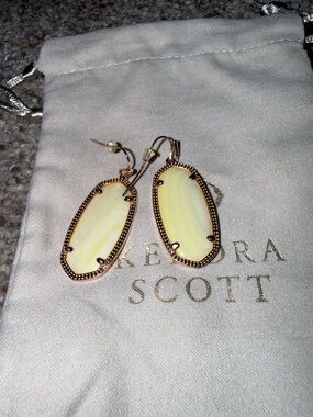 Kendra Scott Yellow Opal Gold-Tone Elle Drop Earrings